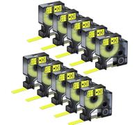 IJOSADON 5 Or 10 Pcs A45018 Black On Yellow 12 Mm 19 Mm Label Tapes Compatible With D1 45018 45808 LabelManager 300 350 350D 360D(10PK)