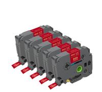 IJOSADON 5PCS 12mm Satin Ribbon Tapes Compatible With TZe-RW34 In Red For PT-P300BT Printer(Gold on Red)