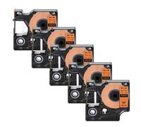 IJOSADON 5Pcs Black On White IND Flexible Nylon Label Tape 12mm For 18488 18489(5PK Vinyl Orange)