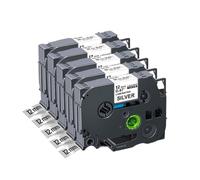 IJOSADON Compatible 5/10/20 Pack 12mm Label Tape TZE231 For PTH110 Label Printer Compatible With TZE231 TZE131 TZE531 TZE631 TZE334 TZE335(5PK Black on Silver)