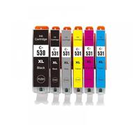 IJOSADON Compatible Einkshop 6/5Colors PGI530 PGI-531 CLI-531 CLI531 530 531 Ink Cartridge For TS8750 TS8751 Printer(6PCS)