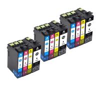 IJOSADON Compatible T702XL Ink Cartridge Set Compatible With Workforce Pro WF-3720 WF-3725 Black Cyan Magenta Color Replacement(12pcs 3set)