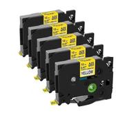 IJOSADON Laser Label Tape 5pcs 9-24mm 231L1 631L1 Compatible With PT D210 PT D600 PT D400 PT P710(5pcs Black on Yellow)