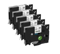 IJOSADON Laser Label Tape 5pcs 9-24mm 231L1 631L1 Compatible With PT D210 PT D600 PT D400 PT P710(5pcs Black on White)