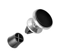 iJoy Cell Phone Car Mount- Magnetic Car Phone Holder for Use with Dash or Air Vent- Secure Magnetic Car Accessory for Hands Free Display- Universally Compatible (Silver)