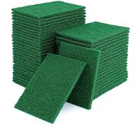 IJRPLM 100 Pcs Scouring Pads,Heavy Duty Scour Pads,4 x 5.95 inch Reusable Green Scrub Pads for Metal Grills & Kitchen Scrubbers,Non-Scratch Scrubbing Pads for Household Kitchen Dishes Sink Bathtub