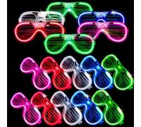 IJRPLM 25 Packs LED Light Up Glasses,LED Glasses for Kids Adults,Neon Glow In The Dark Party Supplies,Party Favors Birthday Halloween Cosplay Party Supplies(5 Colors)