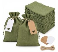 IJRPLM 30 Pack Green Small Gift Bags with Drawstring, 5x7in