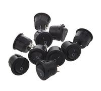 IJSDNVJNDX 10Pcs AC 6A 10A 250V On Off Snap in SPST Round Boat Rocker Switch Black