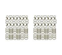 IJSDNVJNDX 112Pcs Keychain Hooks with D Rings Set Purse Hardware for Bag Making Lanyard Snap Hooks Swivel Clasps with Slide Buckle
