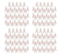 IJSDNVJNDX 140Pcs Swivel Clasps Lanyard Snap Hooks Keychain Clip Hook Lobster Claw Clasp Metal Hook Clasp with D Rings Rose Gold