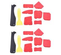 IJSDNVJNDX 18 Pieces Silicone Sealant Finishing Tools Smoothing Caulking Tool Kit for Kitchen Bathroom Floor Sealing, Red