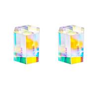 IJSDNVJNDX 2pcs 1.2 Inch Optical RGB Dispersion Prism X-Cube for Physics Teach Rainbow Prism Crystal Cube Prism Photography Props