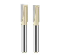 IJSDNVJNDX 2PCS Bottom Cleaning Router Bits for Wood Woodworking Bits 2 Flutes Flat Slotted Carbide Cutter 1/4 * 1/4 1/4 * 5/16