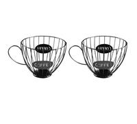 IJSDNVJNDX 2X Coffee Fruits Capsule Storage Basket Coffee Cup Shaped Pod Holder and Organizer for Home Cafe Hotel Black