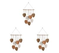 IJSDNVJNDX 3X Leaf Macrame Wall Hanging Boho Room Home Decor Woven Aesthetic Wall Tapestry Home Room Wedding Decoration Khaki