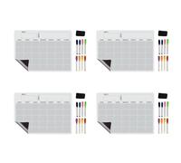 IJSDNVJNDX 4X A3 Magnetic Whiteboard Dry Erase Calendar Set Whiteboard Weekly Planner for Refrigerator Fridge Kitchen 17X12Inch