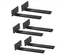 IJSDNVJNDX 6PCS 12inch Floating Shelf Brackets Heavy Duty Shelves Brackets 1/5 Inch Thicked L Brackets for Shelves Support Black