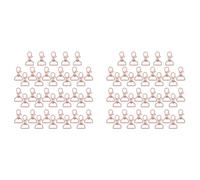 IJSDNVJNDX 70Pcs Swivel Clasps Lanyard Snap Hooks Keychain Clip Hook Lobster Claw Clasp Metal Hook Clasp with D Rings Rose Gold