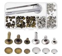 IJSDNVJNDX 8mm Grommets Eyelets Kit 60PCS 2 Colors Grommets 8mm Plated Copper Metal Grommet Kit Shoelaces Belts Eye Buckles Plastic Storage Box Customer Needs