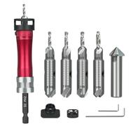 IJSDNVJNDX Countersink Drill Bits Set with Screwdriver Bits- 2.8/3.2/3.5/4.0mm Drilling Diameters& 8/10 mm Counter Sink Sizes Dia