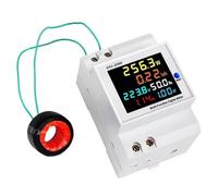 IJSDNVJNDX Din Rail D52-2066 Meter Electricity Usage Monitor 100A Voltmeter Ammeter Watt Kwh Frequency Power Meter 40-300V External CT