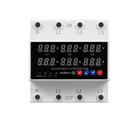 IJSDNVJNDX Din Rail Voltmeter Ammeter with Over/Under Voltage Current Limit Protection 3 Phase 63A Surge Protector Self-Resetting