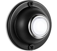 IJSDNVJNDX Metal Round Doorbell Button, Wired Lighted Up LED Door Buttons Replacement Solid Iron Doorbell Door Bell Button