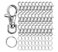 IJSDNVJNDX Metal Swivel Snap Hooks and Key Rings, 30PCS Small Lobster Claw Keychains Clasps and 30PCS Key Chain Ring, 60PCS