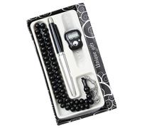 IJSDNVJNDX Tasbih Prayer Beads Crystal Set 3pcs for Muslims- 45 Beads Islamic Rosary Gift for Meditation& Compliant Black