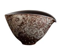 IJSDNVJNDX Tea Pitcher 170ml Retro Gilded Silver Flower Ancient Old Rock Mud Coarse Pottery Chahai Coffee Justice Cup Tea Supplies
