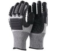 IJSDNVJNDX TPE Cut- and Impact- Gloves for Logging, Mining, Construction, Drilling, Road Repair- Shock-Absorbing Design