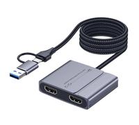 IJSDNVJNDX USB Type C to -Compatible Hub USB 3.0 to Dual -Compatible Adapter Multi Stream 1080P Dual Display Dock
