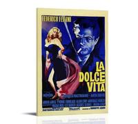 ijshndgn La Dolce Vita Poster Vintage Art Cover Room Decor Aesthetic for Bedroom Living Room Walls Aesthetic Poster 16x24inch(40x60cm) Frame-style