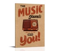 ijshndgn The Music Sounds Better With You Poster Vintage Art Cover Room Decor Aesthetic for Bedroom Living Room Walls Aesthetic Poster 08x12inch(20x30cm) Frame-style