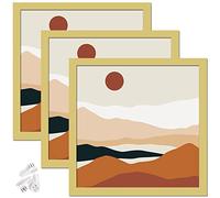 iJueryBai 12x12 Picture Frame Set of 3, Display Picture 12 x 12, Specific Frames for 30x30cm Diamond Painting Canvas as Diamond Art Accessories, Wall Gallery Photo Frames - Gold