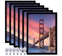 iJueryBai 6 Sets 10x14 Bilderrahmen, Diamant-Malrahmen für 25.40x35.56 cm (30x40 cm zugeschnitten) Diamant-Kunst-Leinwand, horizontal 14x10 oder vertikal, 10x14 Poster Fotorahmen Wandgalerie schwarz