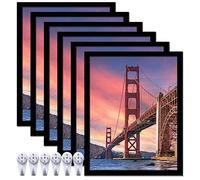 ijuerybai 6 Sets 11x14 Picture Frame, Frames for 11 x 14 Canvas Collage Photo Poster Certificate Wall Gallery, High Transparent Horizontal Vertical Black 11 by 14 Inches