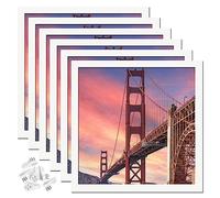 ijuerybai 6 Sets 12x12 Picture Frame, Frames for 12 x 12 Canvas Collage Photo Poster Certificate Wall Gallery, High Transparent Horizontal Vertical White Square 12 by 12 Inches