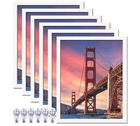 ijuerybai 6 Sets 8x10 Picture Frame, Frames for 8 x 10 Canvas Collage Photo Poster Certificate Wall Gallery, High Transparent Horizontal Vertical White 8 by 10 Inches