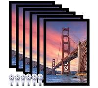 ijuerybai 6 Sets 8x12 Picture Frame, Frames for 8 x 12 Canvas Collage Photo Poster Certificate Wall Gallery, High Transparent Horizontal or Vertical Black 8 by 12