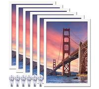 ijuerybai 6 Sets 8x12 Picture Frame, Frames for 8 x 12 Canvas Collage Photo Poster Certificate Wall Gallery, High Transparent Horizontal Vertical White 8 by 12 Inches