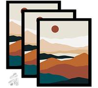ijuerybai Black 8x10 Picture Frame Set of 3, High Transparent Frame for 8 By 10 Photo Collage Canvas Poster Size Wall Mount and Tabletop Horizontally Vertically (Black, 8 x 10 inches)