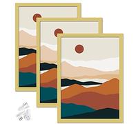 ijuerybai Gold 10x14 Picture Frame Set of 3, High Transparent Frame for 10 By 14 Photo Collage Canvas Poster Size Wall Mount and Tabletop Horizontally Vertically (Gold, 10 x 14 inches)