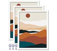 ijuerybai White 17x22 Picture Frame Set of 3, High Transparent Frame for 17 By 22 Photo Collage Canvas Poster Size Wall Mount and Tabletop Horizontally Vertically (White, 17 x 22 inches)