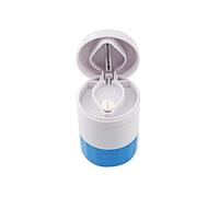 IKAAR Personal Pill Dispenser, 4 Compartment Box with Pill Cutter, Pill Crusher, Water Cup for Big & Small Pills - Blue