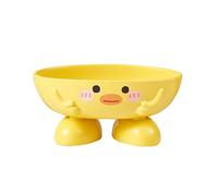 IKAAR Soap Dish Soap Holder Soap Saver Plastic Duck Self-draining Shower Soap Holder for Soap or Sponge, Soap Drainer for Bathroom Kitchen,Yellow,S