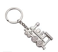 IKAAR Steam Train Keyring Metal Cartoon Train Keychain Gift Idea Silver