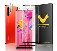 IKABO 2+2 Pieces Tempered Glass for Huawei P30 Pro Film, 2 Screen Protectors and 2 Camera Films, 9H Glass, Bubble Free, Anti-Fingerprint, P30 Pro