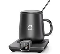 Ikago Heated Smart Coffee & Tea Mug Warmer Set - 1℃ Precise Temp Control & Real-Time Display, Auto Shut-Off, Electric Mug Warmer for Desk, Gifts for Women & Men, Home & Office, Black
